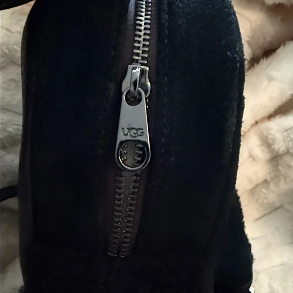 UGG Black Shearling Women's Backpack with duster. - Picture 2 of 7
